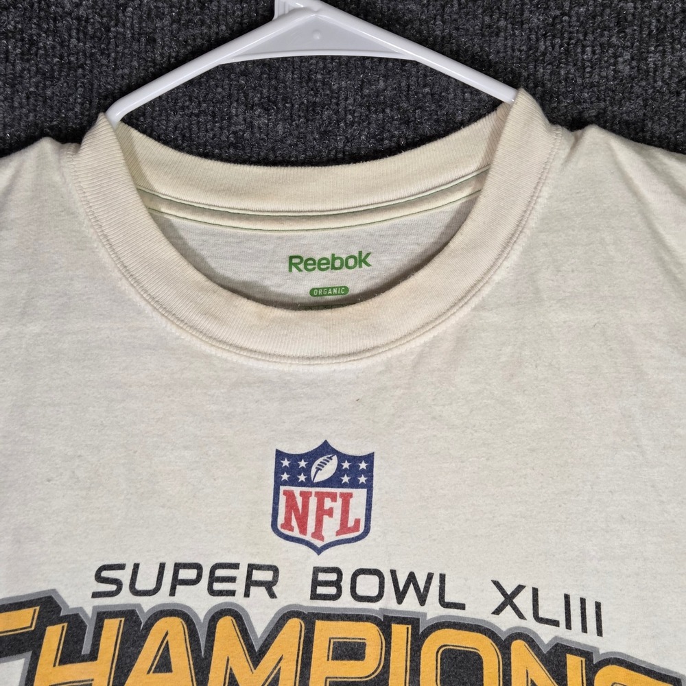 Vintage Reebok Pittsburgh Steelers Super Bowl XLIII Champions T-Shirt Cream XL